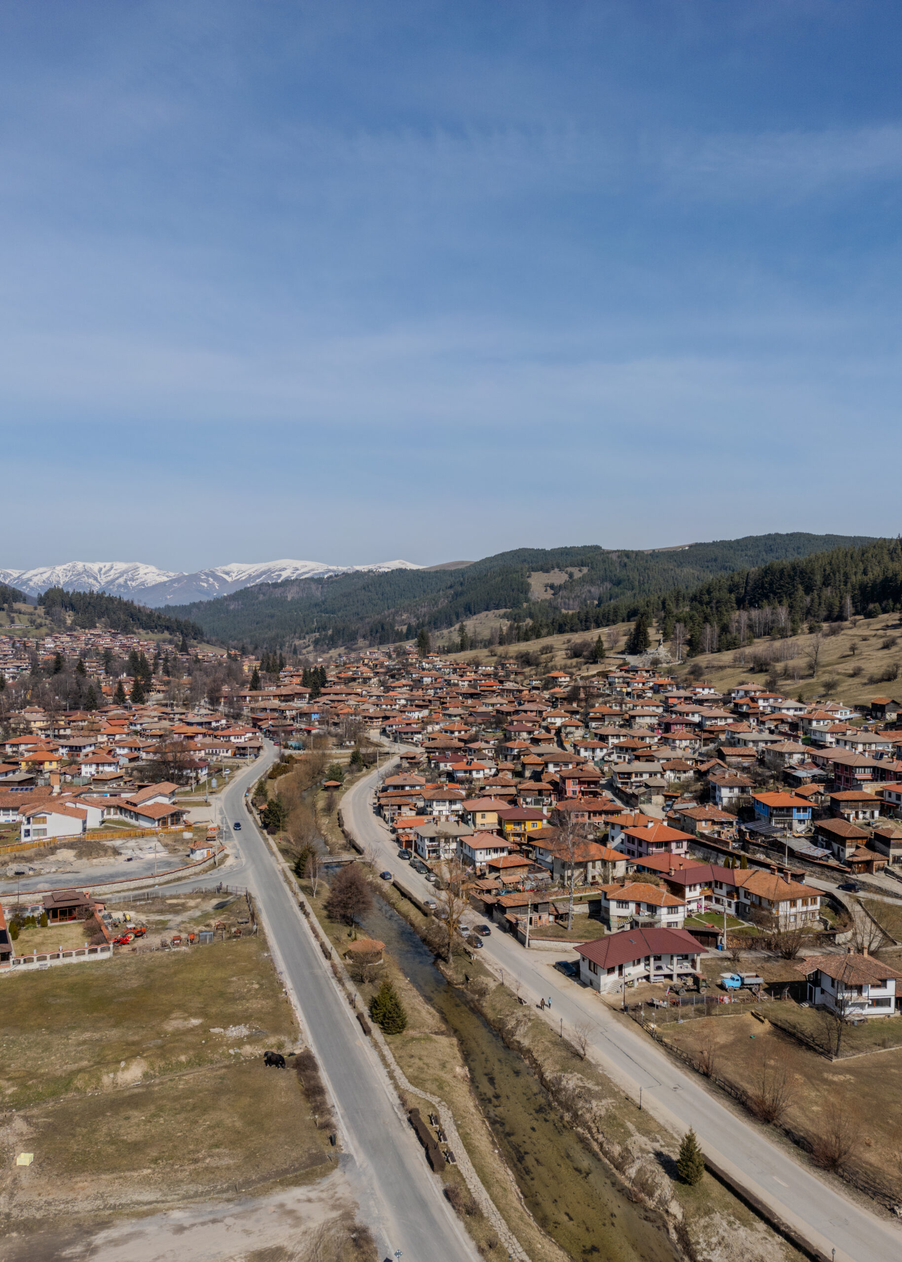 Koprivshtitsa Bulgarije van boven met drone