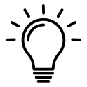 Icon reistips: gloeilamp