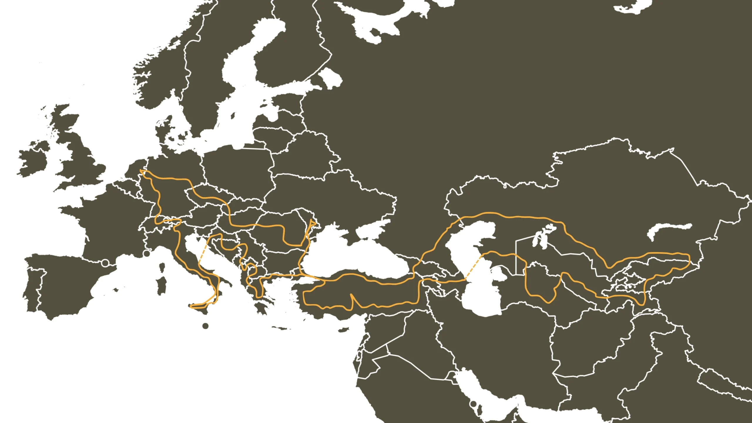 Route Europa en Centraal Azie