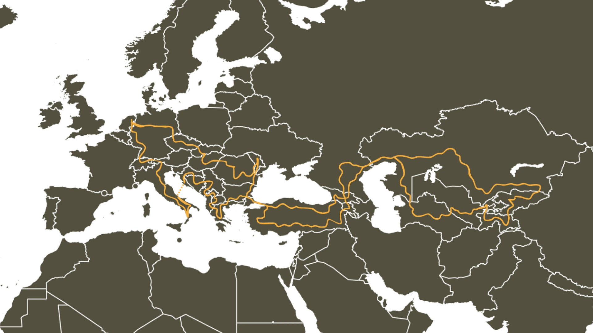 Route kaart Centraal Azie