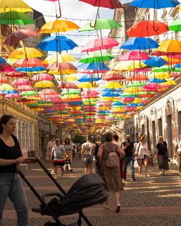Kleurrijke straten in Timisoara
